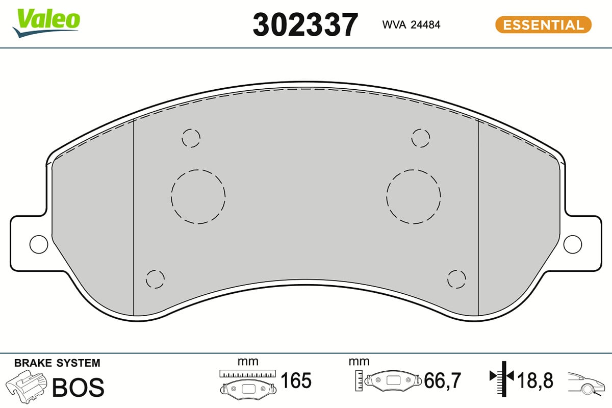 Jeu de 4 plaquettes de frein VALEO ref. 302337